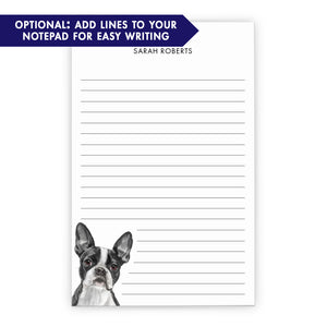 Boston Terrier Personalized Monogram Notepad Or Choose Your Dog Breed