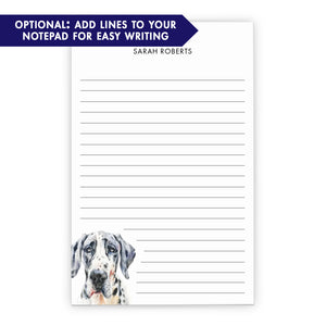 Great Dane Personalized Monogram Notepad Or Choose Your Dog Breed