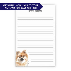 Pomeranian Personalized Monogram Notepad Or Choose Your Dog Breed