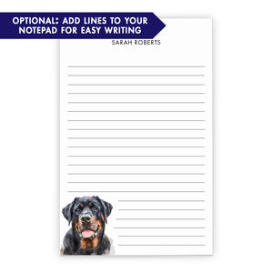 Rottweiler Customized Monogram Notepad Or Choose Your Dog Breed