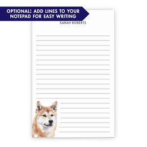 Shiba Inu Custom Monogrammed Notepads Or Choose Your Dog Breed