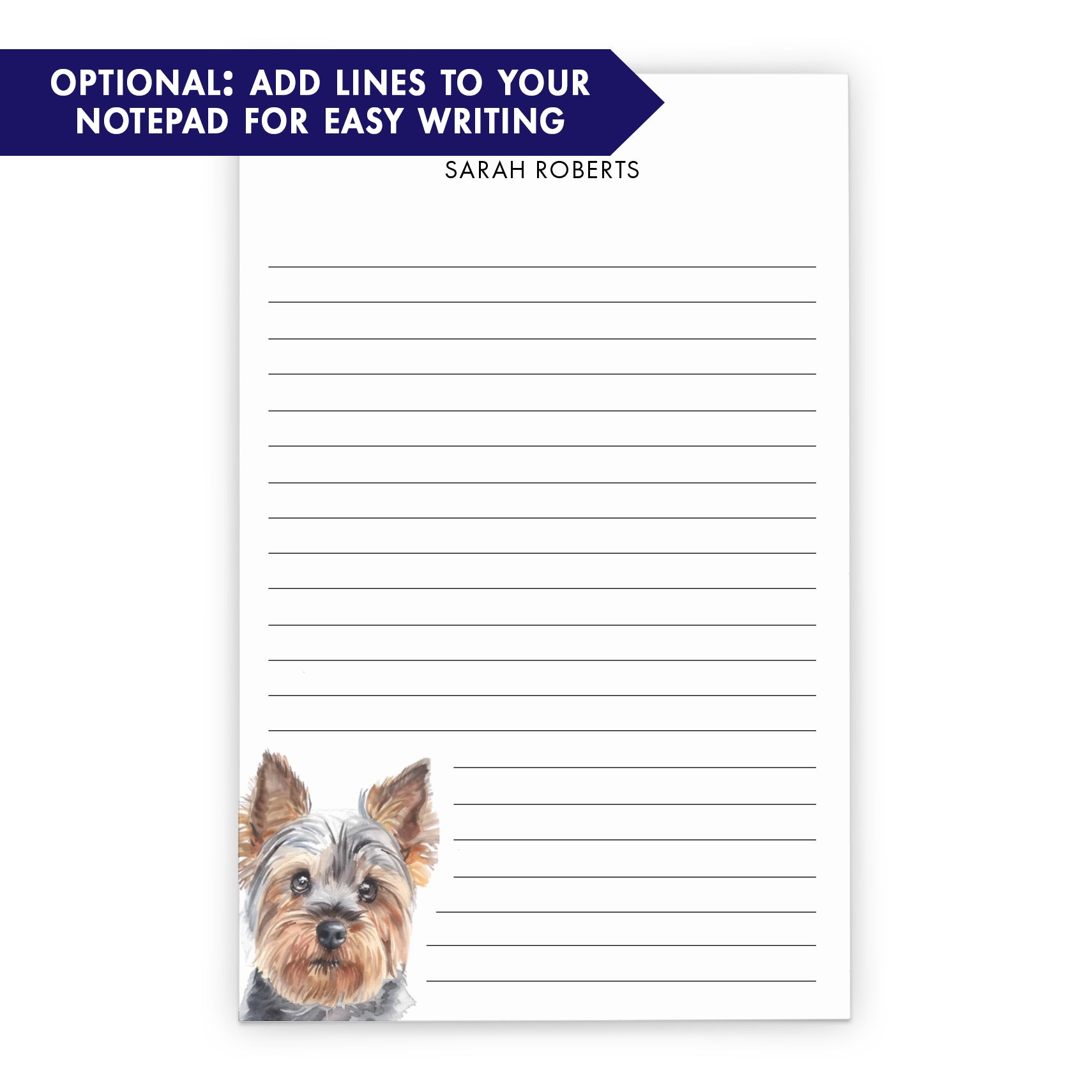 Yorkie Customized Monogram Notepads Or Choose Your Dog Breed