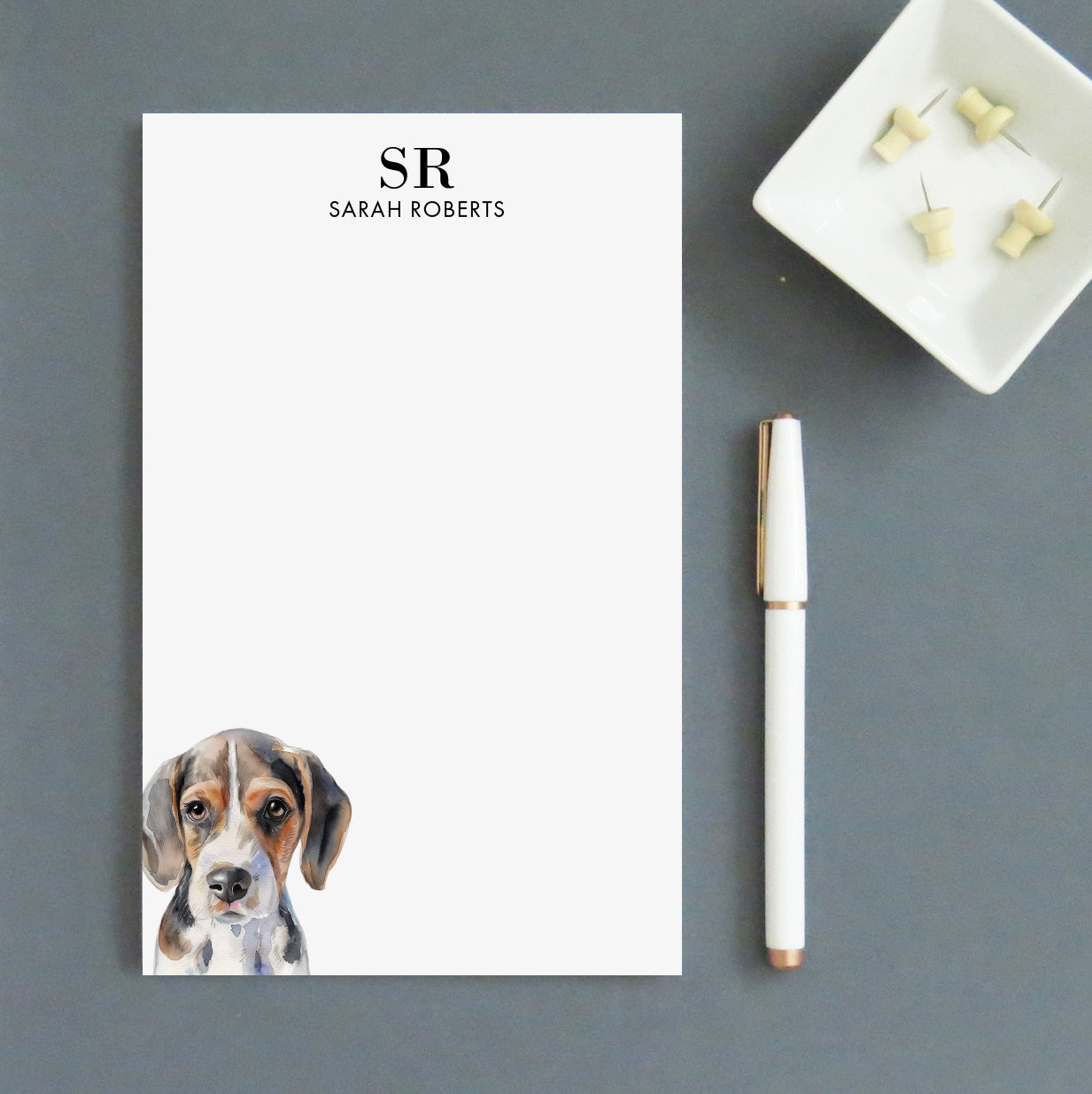 Beagle Monogrammed Personalized Notepads Or Choose Your Dog Breed