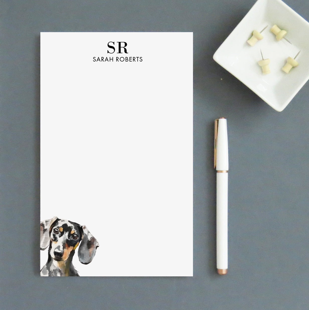 Dachshund Monogram Notepad Personalized Or Choose Your Dog Breed