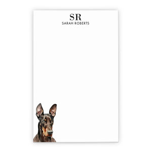 Doberman Monogram Notepad Personalized Or Choose Your Dog Breed