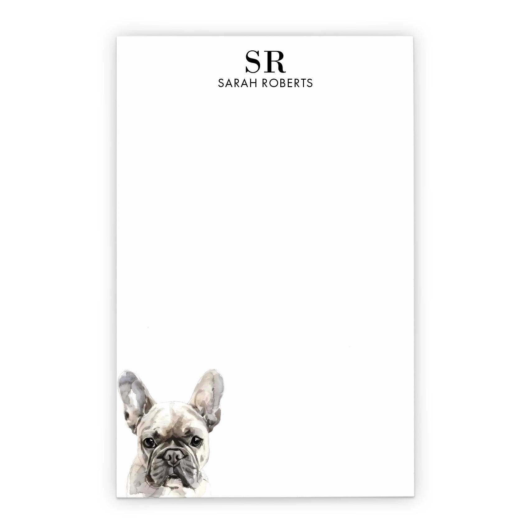 French Bulldog Monogram Notepad Personalized Or Choose Your Dog Breed