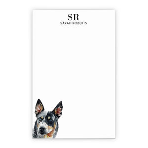 Cattle Dog Monogram Notepad Personalized Or Choose Your Dog Breed