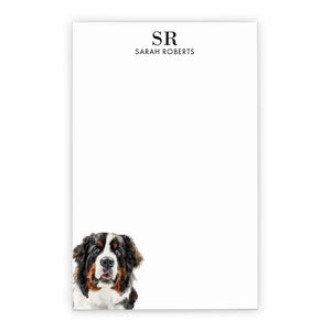 Bernese Mountain Dog Monogram Notepad Or Choose Your Dog Breed