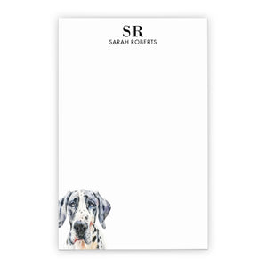 Great Dane Personalized Monogram Notepad Or Choose Your Dog Breed