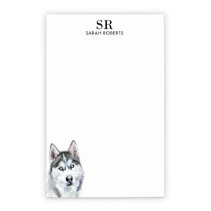 Husky Personalized Monogram Notepad Or Choose Your Dog Breed