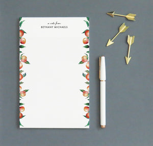 A Note From Personalized Notepads With Watercolor Peaches