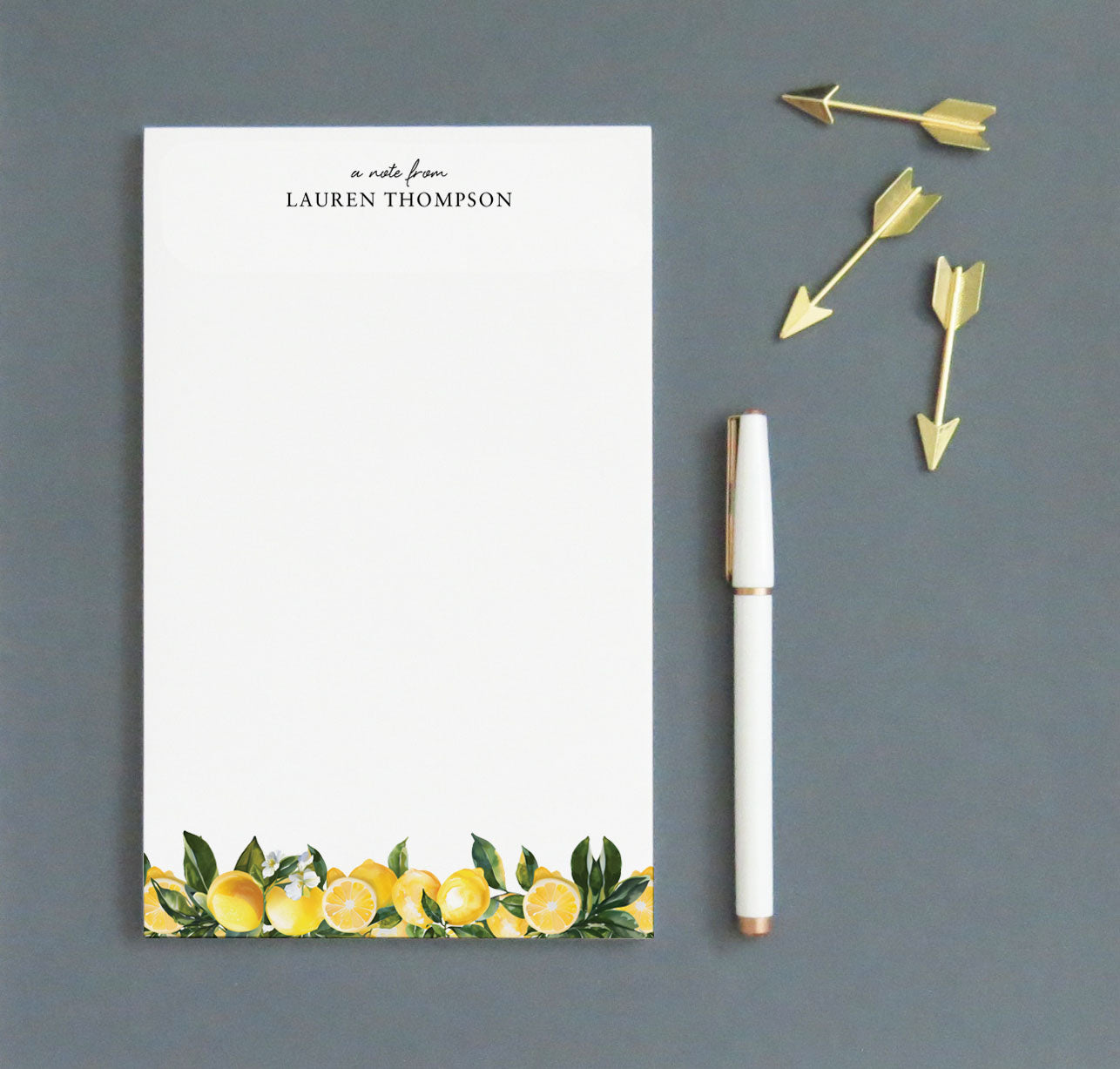 Cute Lemon Personalized Stationery Notepad With Name