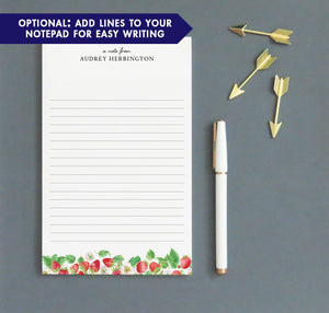 Summery Custom Stationery Note Pads With Strawberries