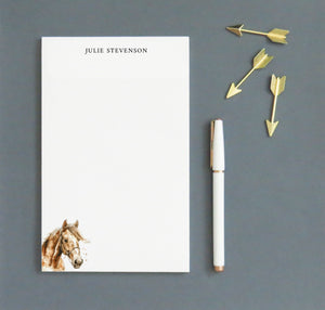 Vintage Horse Themed Personalized Notepads With Name