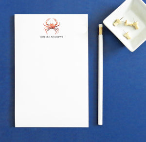 Minimalistic Customized Stationery Note Pad With Crab Design