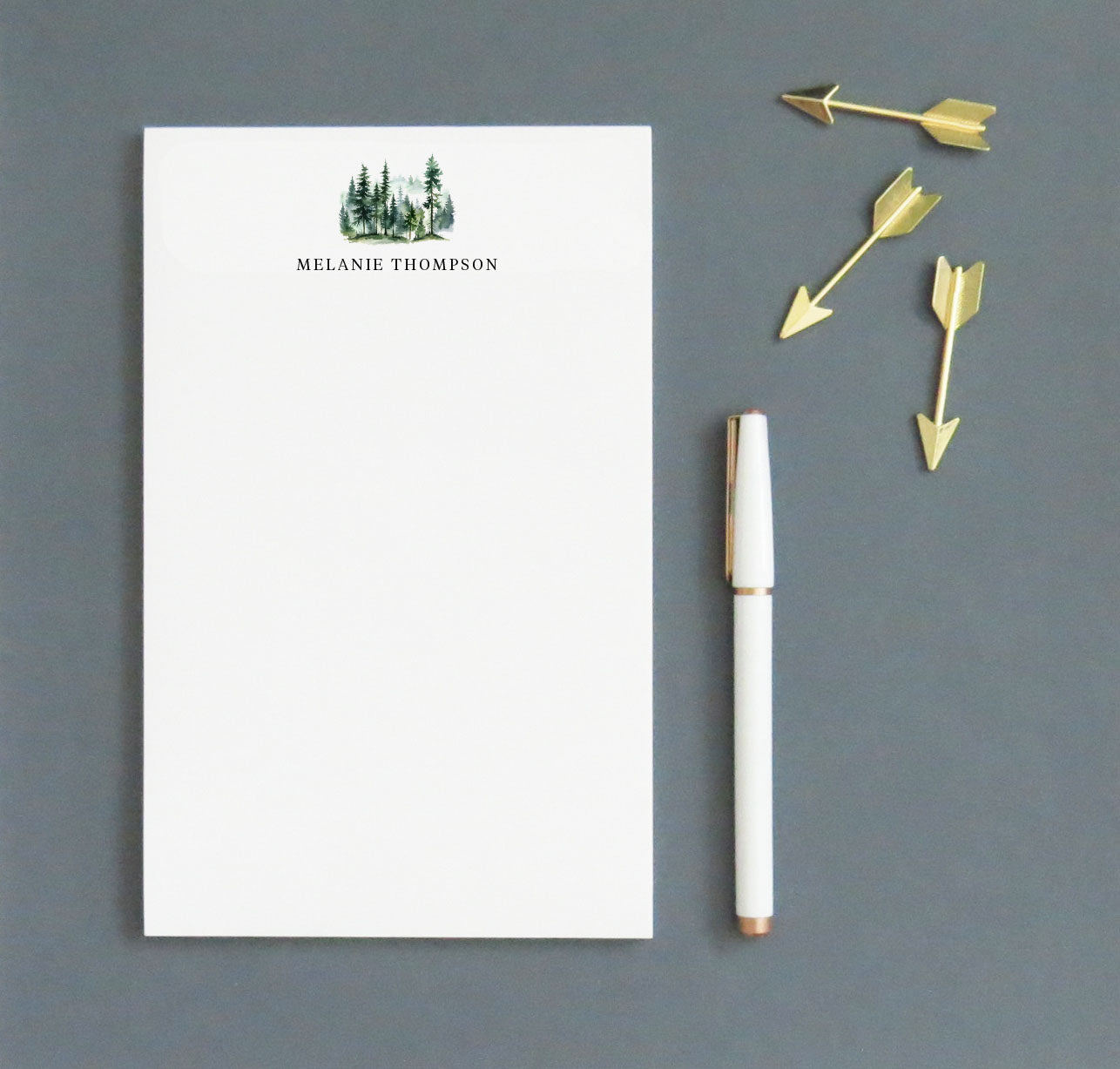 Simple Botanical Customized Stationery Notepad With Trees