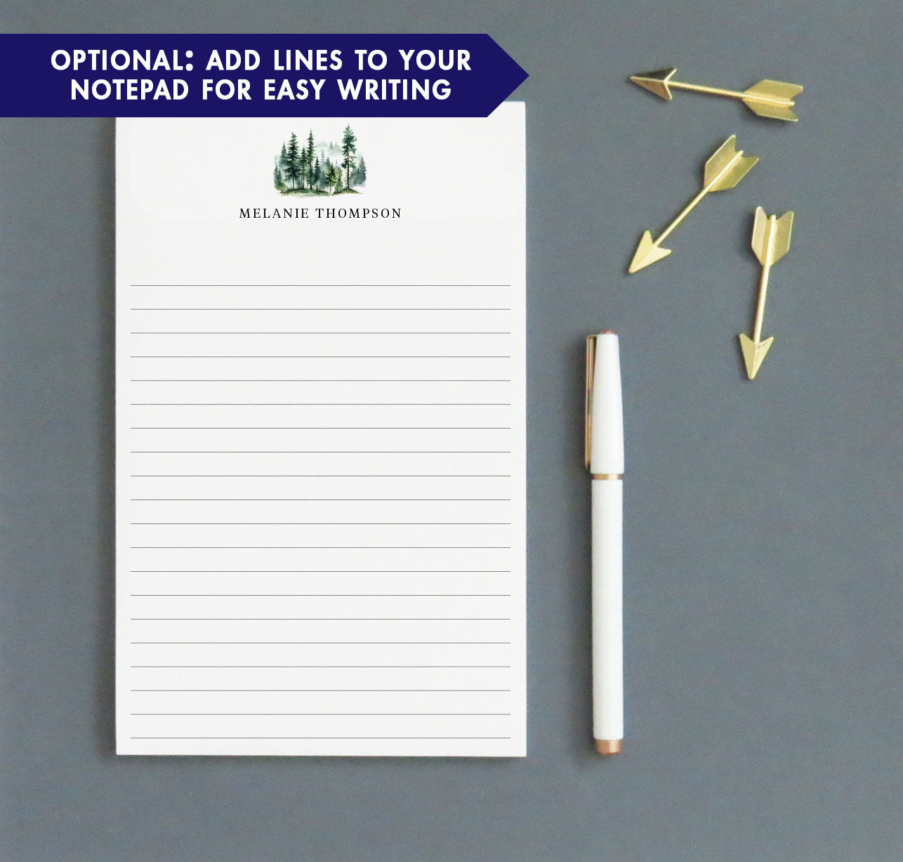 Simple Botanical Customized Stationery Notepad With Trees