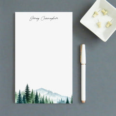Watercolor Trees Personalized Stationery Note Pads For Adults
