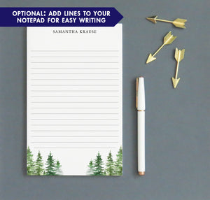 Minimalistic Custom Stationery Notepad With Greenery
