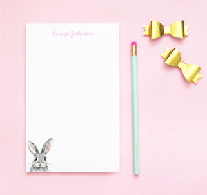 Fun Watercolor Bunny Customized Stationery Notepads For Kids