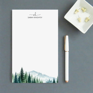 Nature Inspired Monogrammed Personalized Notepad With Trees