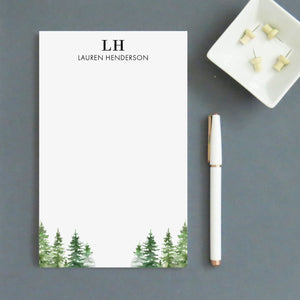 Greenery Monogrammed Stationery Notepads With Initials