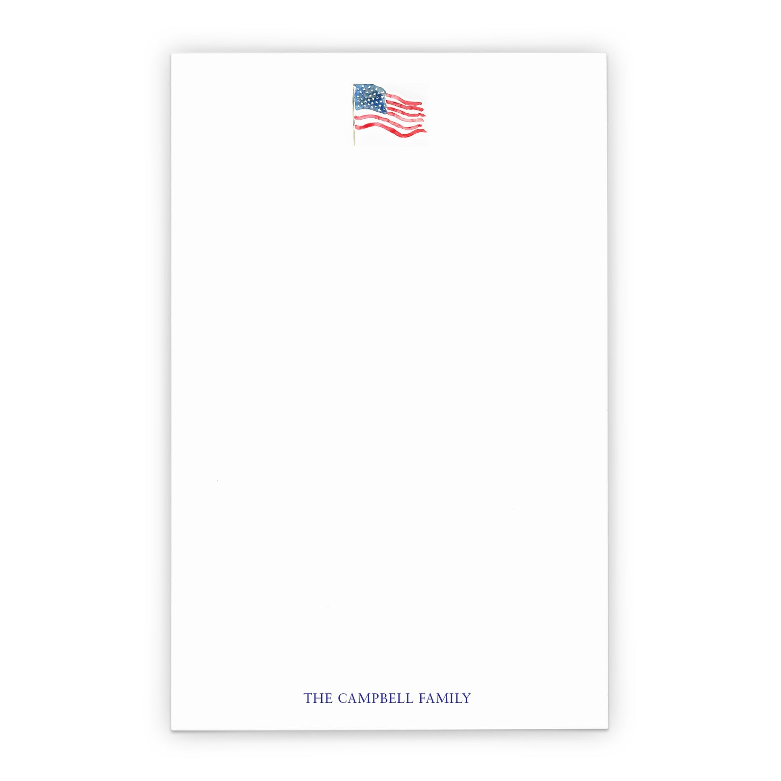 Simple Patriotic Custom Family Stationery Note Pad 