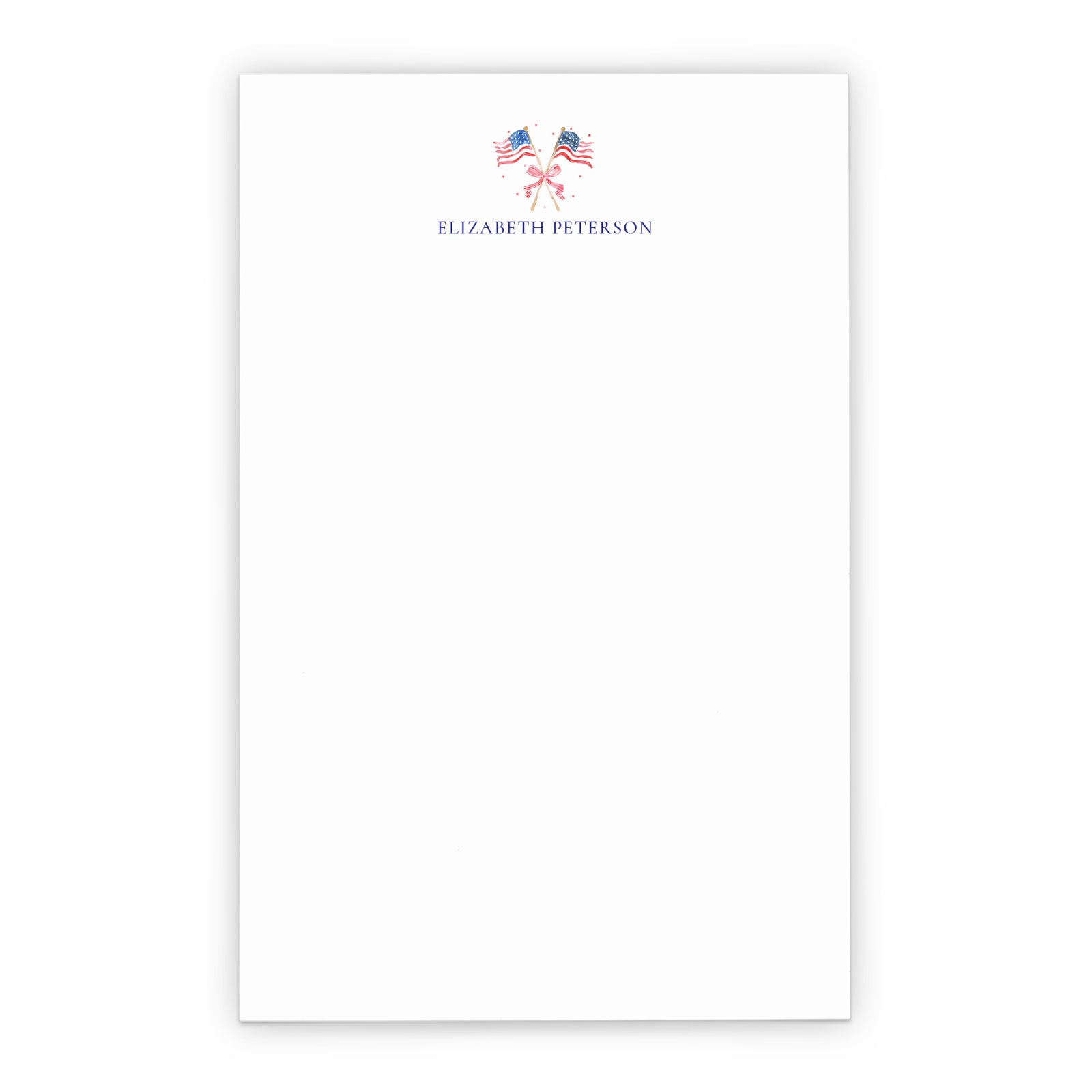 Watercolor Personalized Stationery Notepads With American Flag