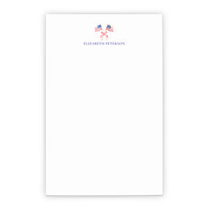 Watercolor Personalized Stationery Notepads With American Flag