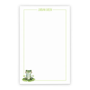 Cute Watercolor Frog Personalized Notepads With Name