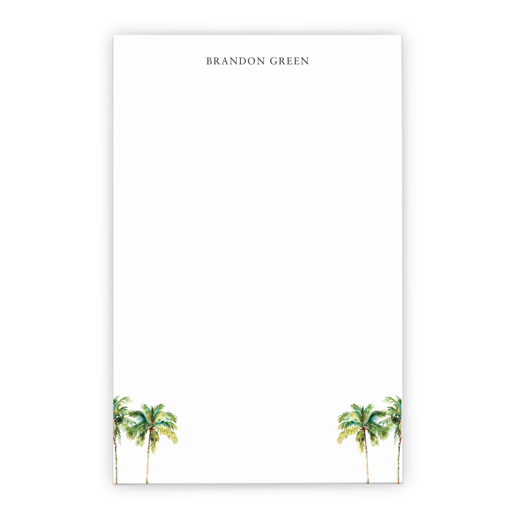 Summery Personalized Stationery Notepads With Palm Trees 