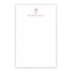Vibrant Floral Personalized Family Notepads With Cross