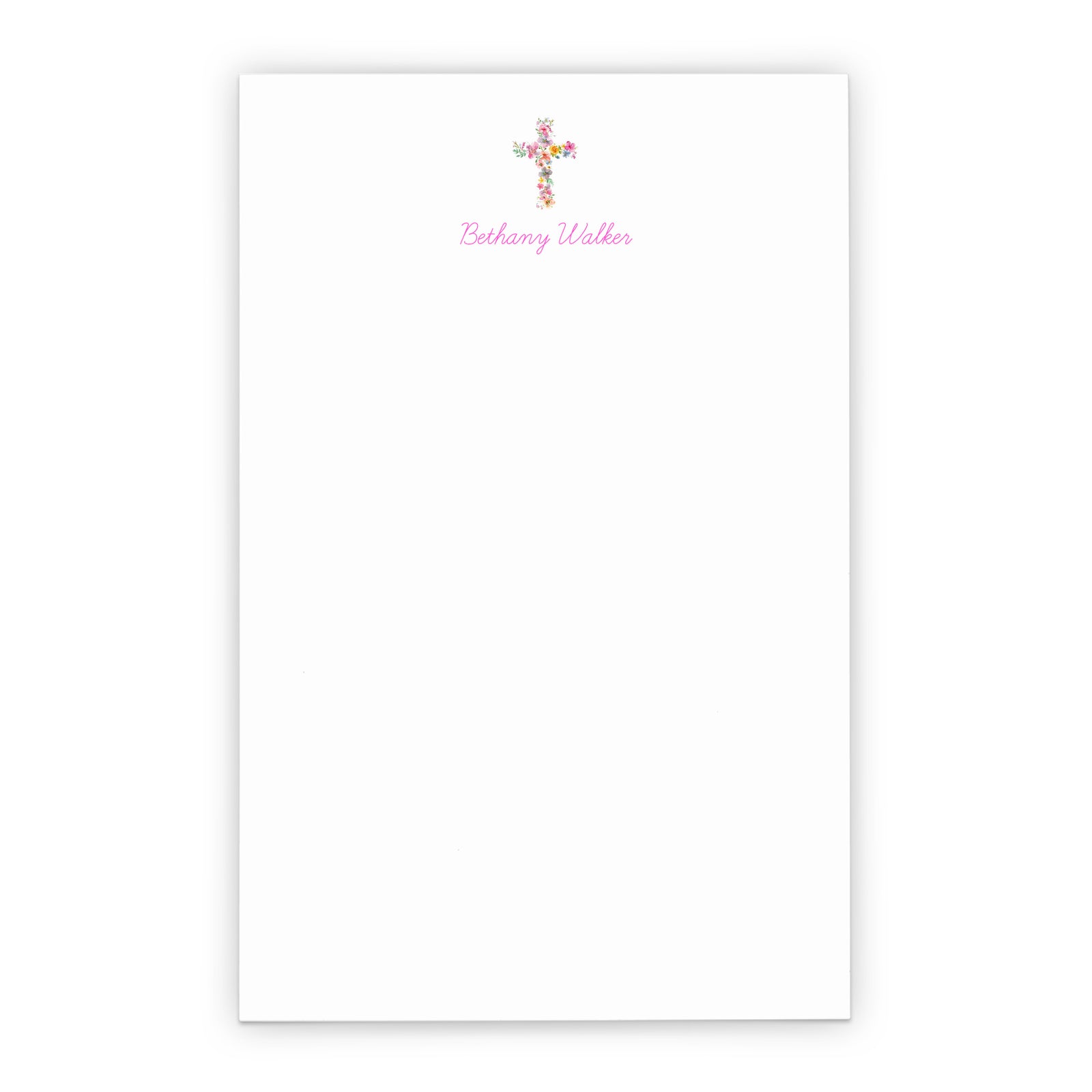 Customized Religious Stationery Paper With Floral Cross