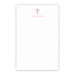 Customized Religious Stationery Paper With Floral Cross