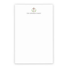 Botanical Cross Personalized Family Stationery Notepad 