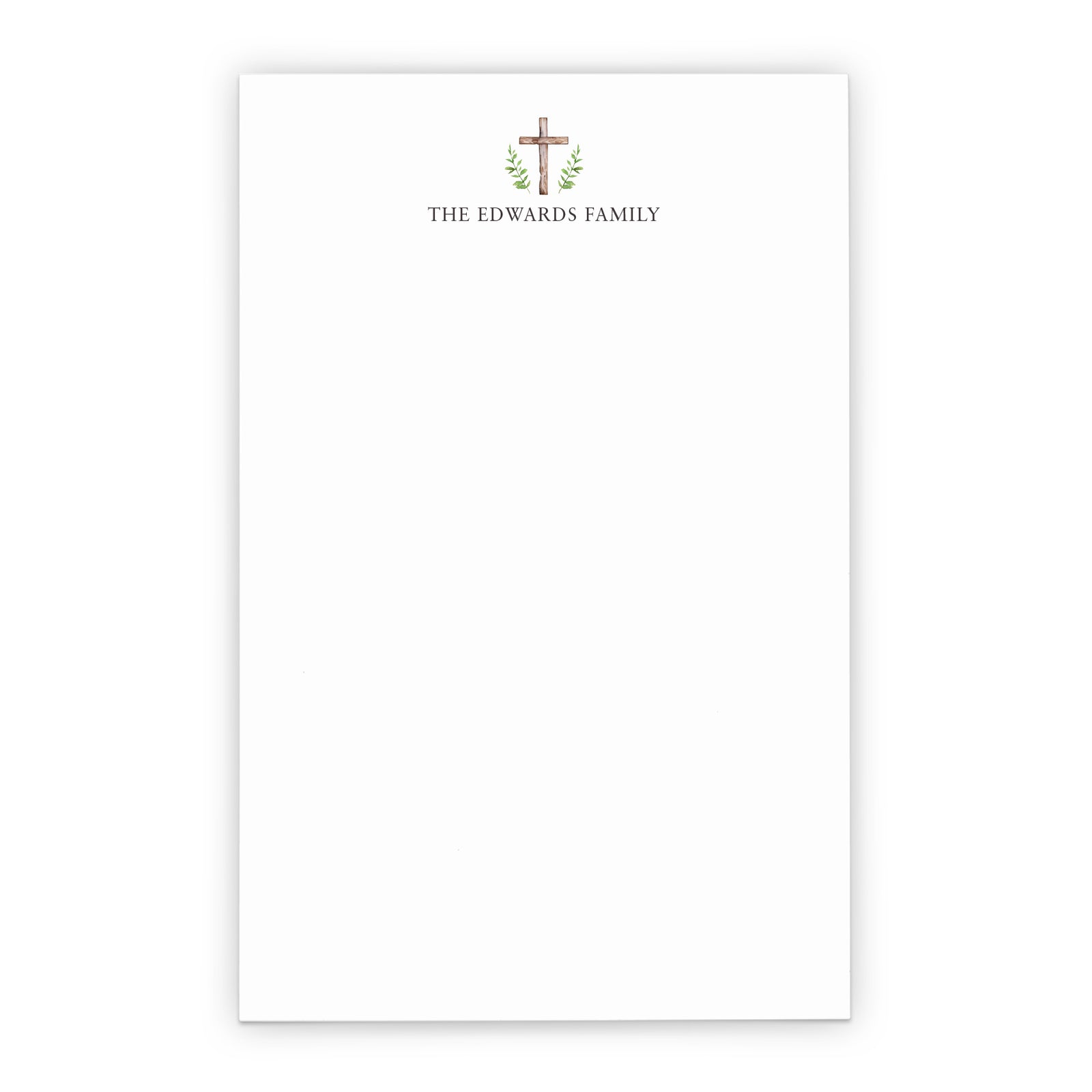 Botanical Cross Personalized Family Stationery Notepad 