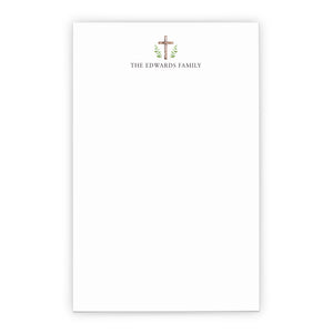 Botanical Cross Personalized Family Stationery Notepad 