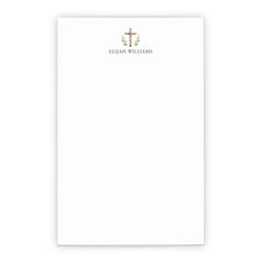 Personalized Religious Stationery Notepad With Greenery 
