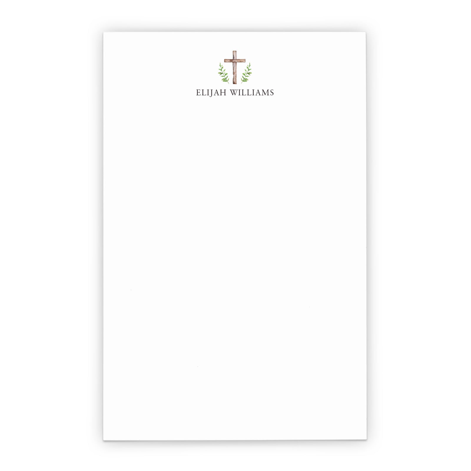 Personalized Religious Stationery Notepad With Greenery 