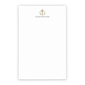 Personalized Religious Stationery Notepad With Greenery 