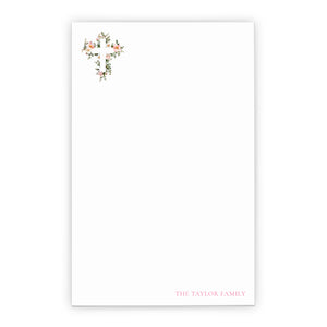 Elegant Custom Family Stationery Note Pad With Florals 