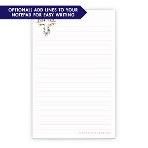 Botanical Personalized Religious Notepads For Letter Writing