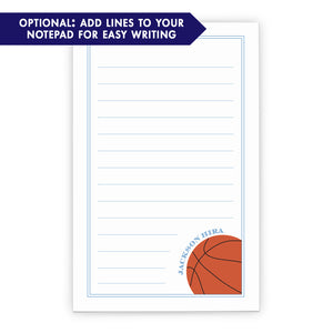 Simple Customized Sports Notepad With Basketball