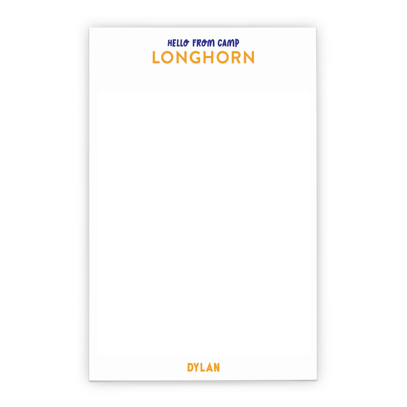 Personalized Hello From Camp Stationery Note Paper For Boys