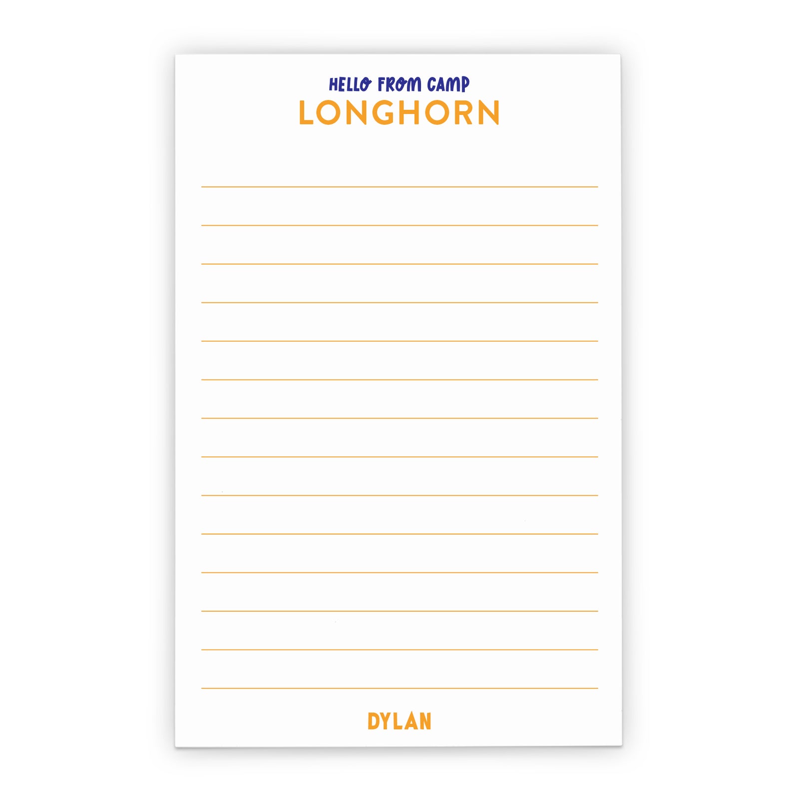 Personalized Hello From Camp Stationery Note Paper For Boys