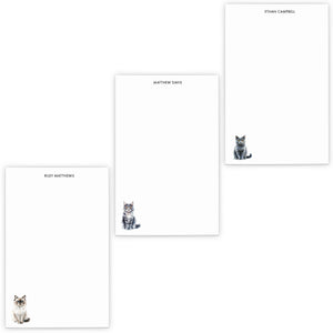 Simple Personalised Cat Stationery Notepad Sets For Adults