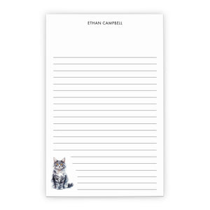 Simple Personalised Cat Stationery Notepad Sets For Adults