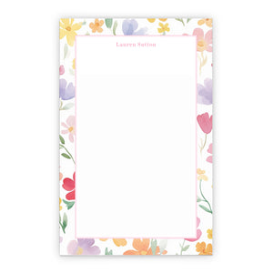 Colorful Floral Border Personalized Notepad