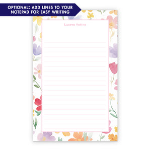 Colorful Floral Border Personalized Notepad
