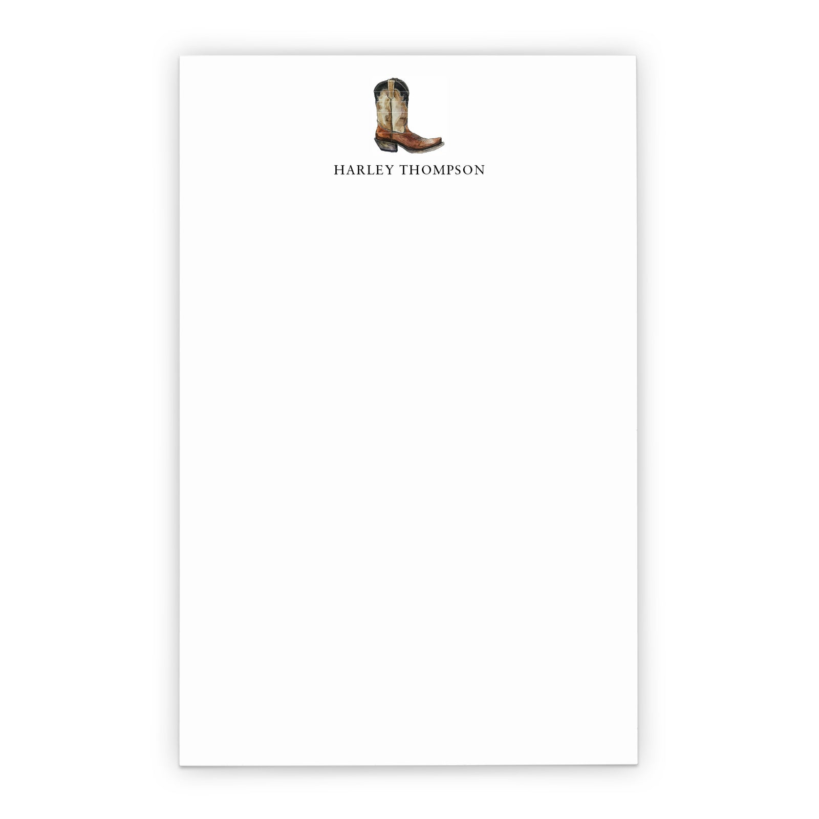 Cowboy Boots Personalized Notepad